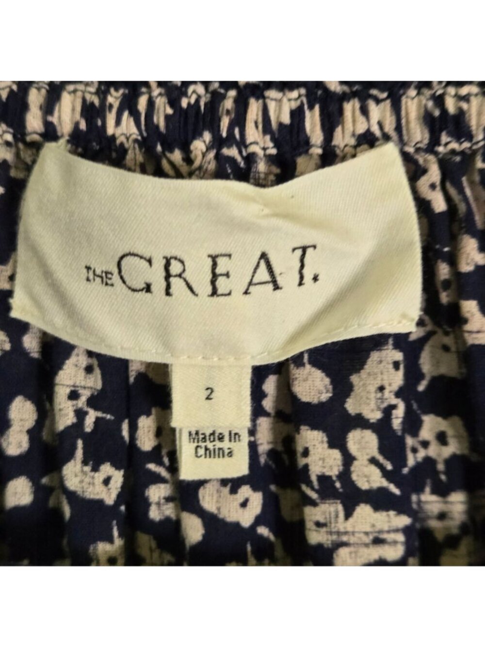 The Great The Song Blouse Navy Bohemian Ruffled Balloon Sleeve Size 2/M - Picture 13 of 14